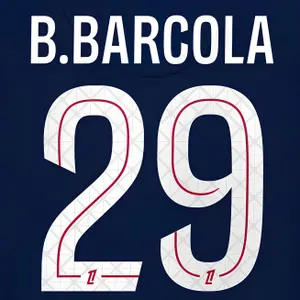 PSG home kit printing Ligue 1 B.BARCOLA #29 2025/26 image-0