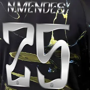Flocage fifth PSG Ligue des Champions N.MENDES #25 2025/26
