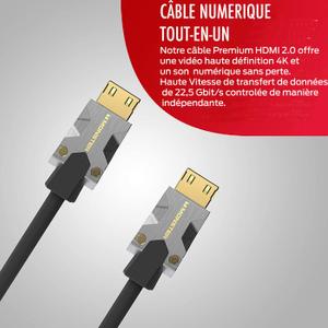 Câble HDMI Monster M1000 UHD 4K HDR 22.5GBPS
