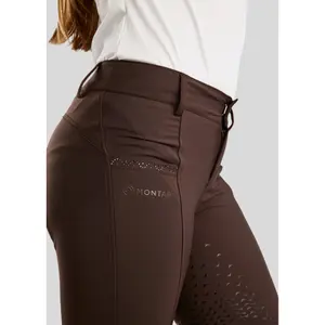 Pantaloni da equitazione full grip per bambina Montar image-2