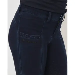 Pantalón de equitación vaquero Full Grip infantil Montar image-2