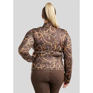 Damskie polo jeździeckie z długim rękawem Montar Haily Bridle Curve image-1