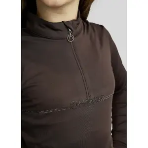 Polo da equitazione per allenamento a maniche lunghe per ragazza Montar Aviana image-2