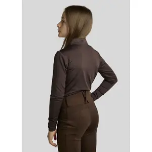Polo da equitazione per allenamento a maniche lunghe per ragazza Montar Aviana image-1