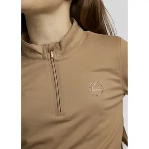 Polo da equitazione per allenamento a maniche lunghe per ragazza Montar Everline image-2