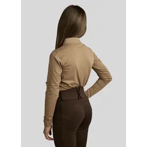 Polo da equitazione per allenamento a maniche lunghe per ragazza Montar Everline image-1