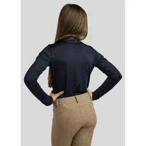 Polo da equitazione per allenamento a maniche lunghe per ragazza Montar Everline image-1