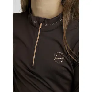 Polo da equitazione per allenamento a maniche lunghe per ragazza Montar Everline image-2