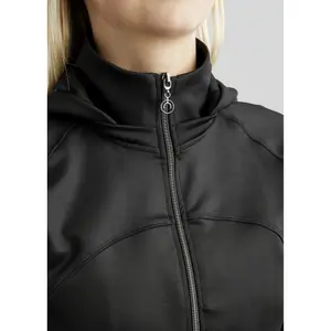 Women's full-zip hooded riding jacket Montar Blair Gun Metal Crystals Logo image-3