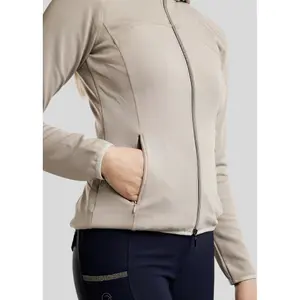 Women's full-zip hooded riding jacket Montar Blair Gun Metal Crystals Logo image-3