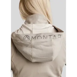 Women's full-zip hooded riding jacket Montar Blair Gun Metal Crystals Logo image-4