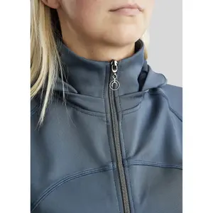 Women's full-zip hooded riding jacket Montar Blair Gun Metal Crystals Logo image-3