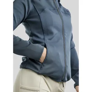 Women's full-zip hooded riding jacket Montar Blair Gun Metal Crystals Logo image-4