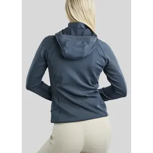 Women's full-zip hooded riding jacket Montar Blair Gun Metal Crystals Logo image-1