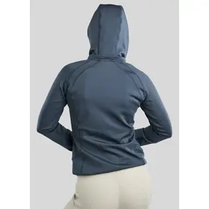 Women's full-zip hooded riding jacket Montar Blair Gun Metal Crystals Logo image-2