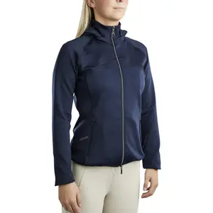 Women's full-zip hooded riding jacket Montar Blair Gun Metal Crystals Logo image-0