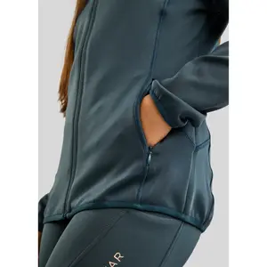 Chaqueta de equitación con cremallera completa para niña Montar MoPaige Rosegold Crystals image-3