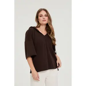 Camisola com capuz para mulher Moodo L-BL-4918 image-2