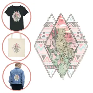 Fabric patch for women Moonrise DIY Cheetah image-0