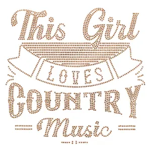 Naszywka tekstylna Moonrise DIY Glitter This Girl Loves Country Music image-0