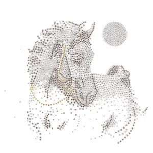 Textile patch Moonrise DIY Glitter Silver Horse image-0