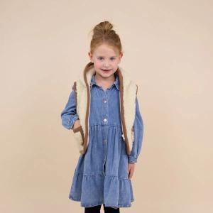 Fleece med lynlås og hætte til piger Moonrise Hala image-1