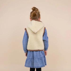 Fleece med lynlås og hætte til piger Moonrise Hala image-2