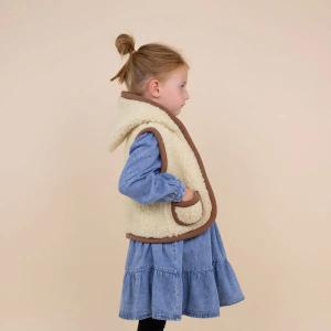 Fleece med lynlås og hætte til piger Moonrise Hala image-3