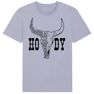 Women's western T-shirt Moonrise Howdy Skull image-0