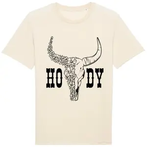 Women's western T-shirt Moonrise Howdy Skull image-0