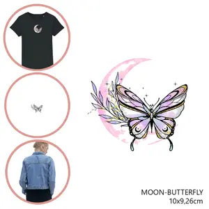 Fabric patch for women Moonrise DIY Moon-Butterfly image-0