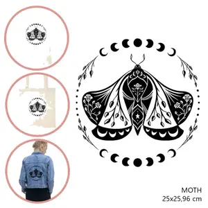 Fabric patch for women Moonrise DIY Moth image-0