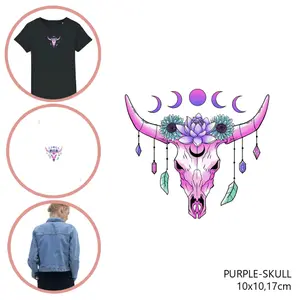 Fabric patch for women Moonrise DIY Skull image-0