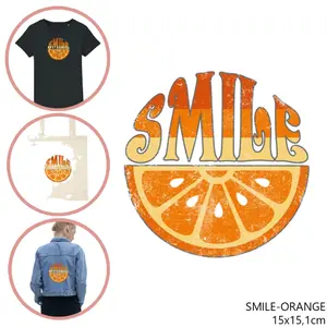 Fabric patch for women Moonrise DIY Smile-Orange image-0