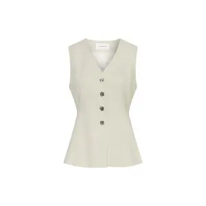 Women's silver button cardigan Moss Copenhagen Esteriane image-0