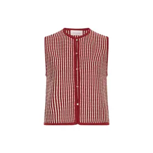 Women's Striped Pattern Gilet Moss Copenhagen Priscilla