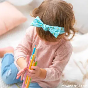 Elastic headband with girl's bow Mr. Wonderful image-1