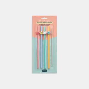 Ensemble de 4 pailles pour boissons fraîches enfant Mr. Wonderful (x4) image-0