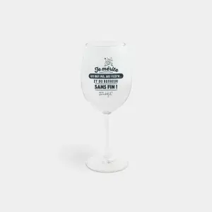 Verre à vin - je mérite un bon vin, une fiesta… et du bonheur sans fin  Mr. Wonderful image-0