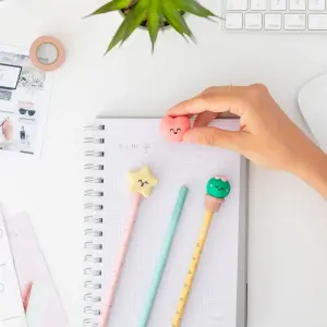 Pencils with erasers for non-stop writing and drawing for children Mr. Wonderful (x3) image-0