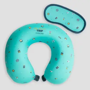 Travel pillow with eye mask for dreaming on land, at sea and in the air Mr. Wonderful image-0
