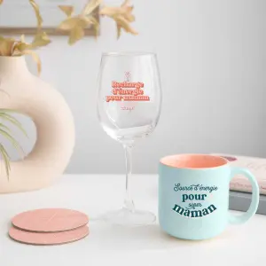 Servies - wijnglas + onderzetter + mok voor moeders wier favoriete dag vrijdag is Mr. Wonderful image-2
