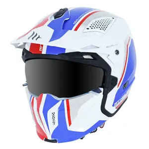 Casque trial simple ecran dark transformable avec mentonniere amovible MT Helmets MT STREetFIGHTER SV SKULL(livre avec un ecran supplementaire bleu) image-0