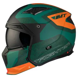 Simple trial motorcycle helmet with convertible visor and removable chin guard MT Helmets Streetfighter Sv Totem C6 (Ece 22.06) image-1