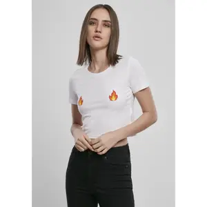 Dames-T-shirt Mister Tee flames image-1