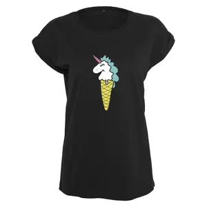 Dames-T-shirt Mister Tee waffle unicorn image-0