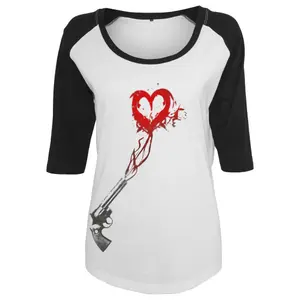 Camiseta mujer Mister Tee pitol heart raglan image-0