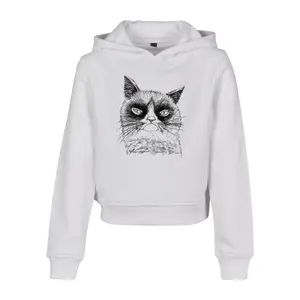 Sweatshirt child Mister Tee unhappy cat cropped image-0