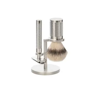 Stainless Steel Safety Shaving Kit Brush Mühle Rocca (x3)