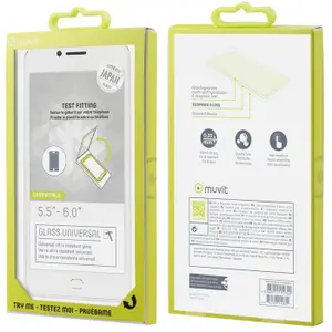 Cristal templado con recorte para botones Muvit For Change Mobiles 5,5"-6" image-0